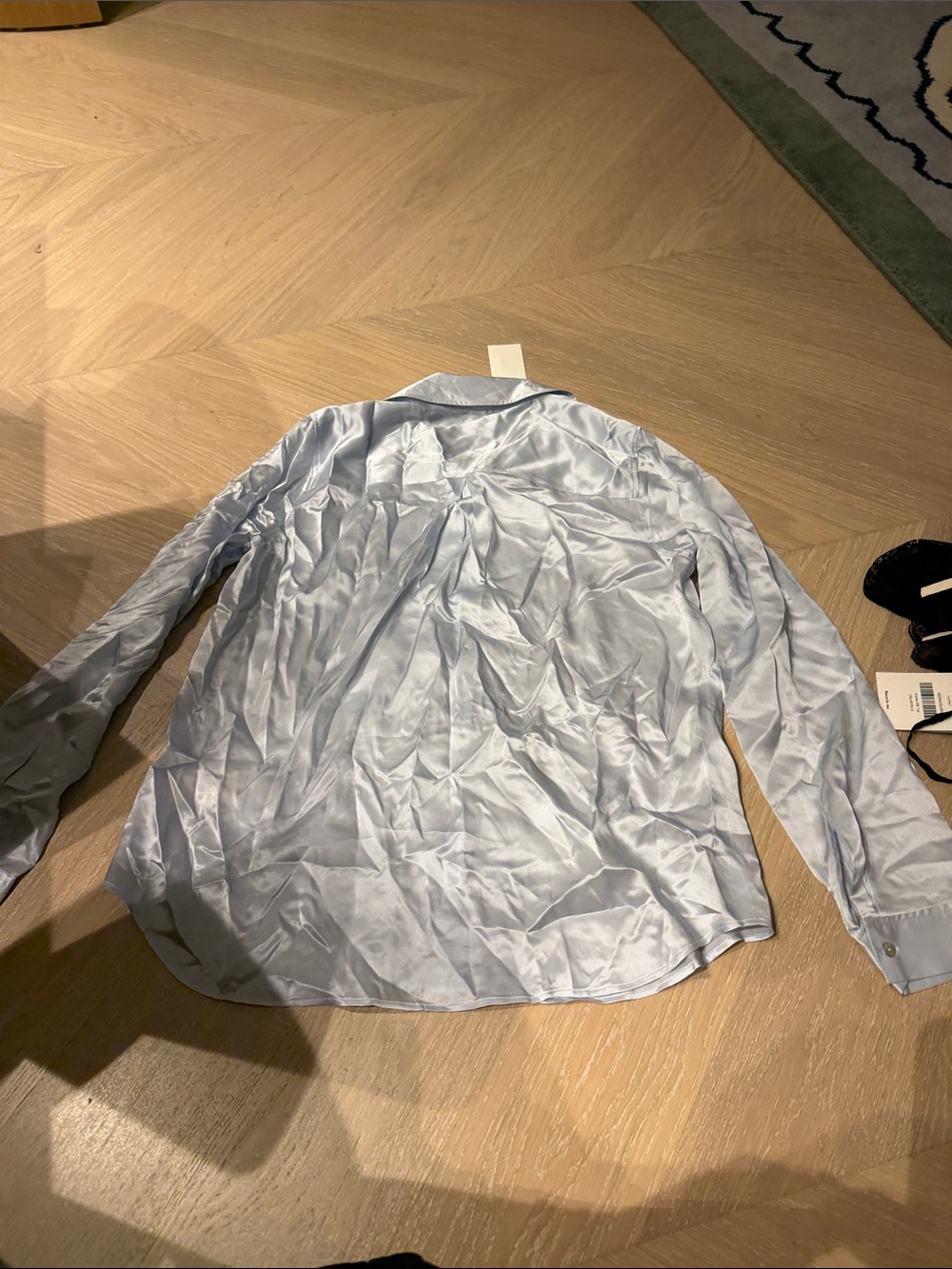 L’Agence Light Blue Satin Button-Up Shirt - Picture 6 of 6